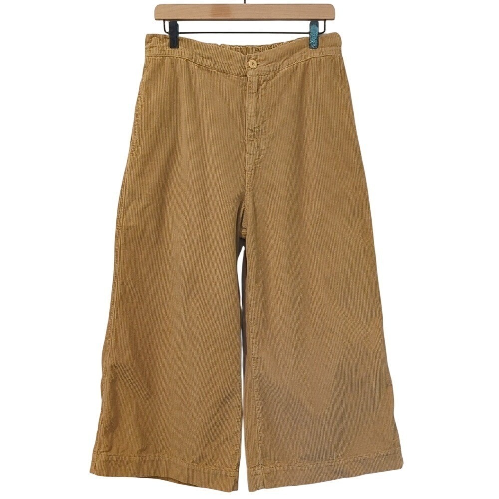 NSF CLOTHING Moseley Cropped Super Wide-leg Pants Tan size 30 100% Cotton $325 - Picture 2 of 10
